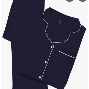Kyte BABY Navy Pajama Set with White Trim